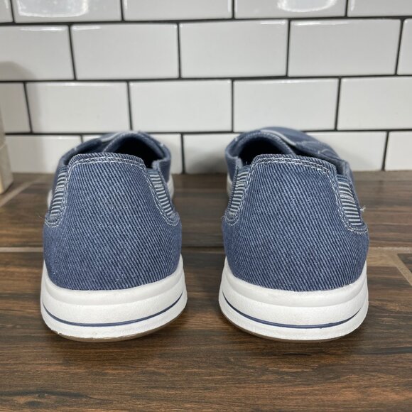 Clarks Breeze Skip Womens Size 8.5 Wide Shoes Blue Denim Sparkle Comfort Slip On - Picture 4 of 12